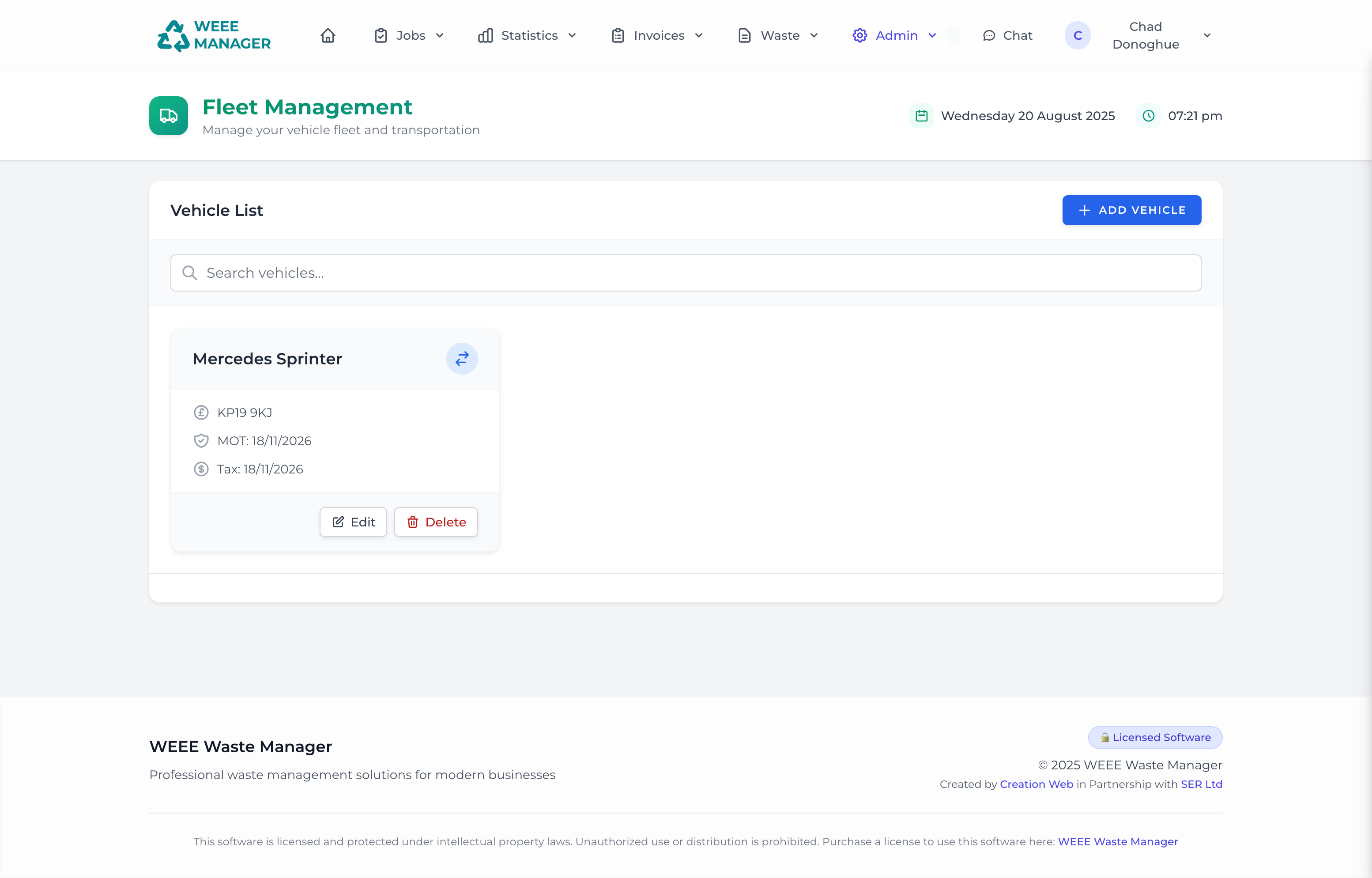 Fleet Management Interface