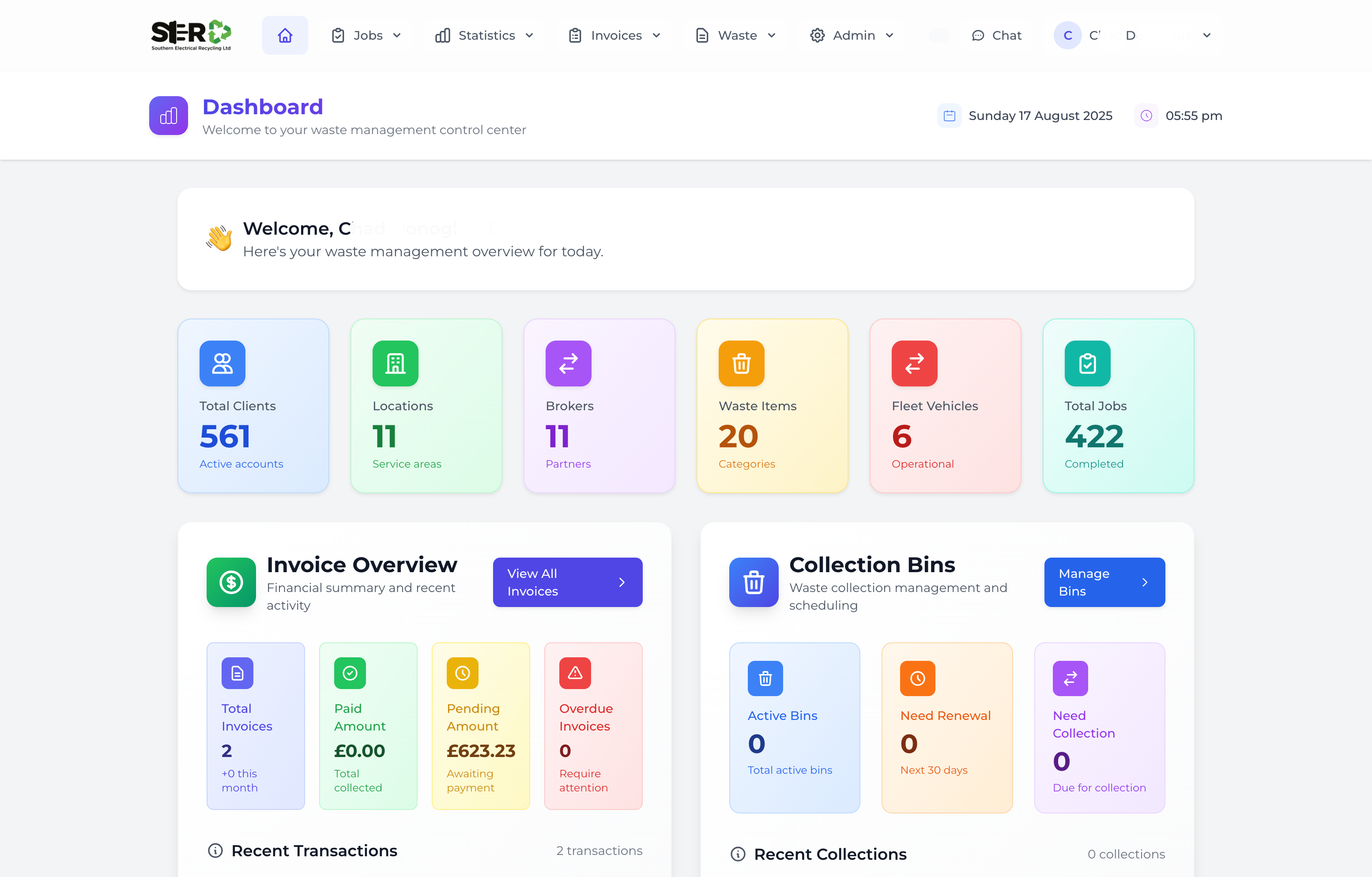 WEEE Manager Dashboard